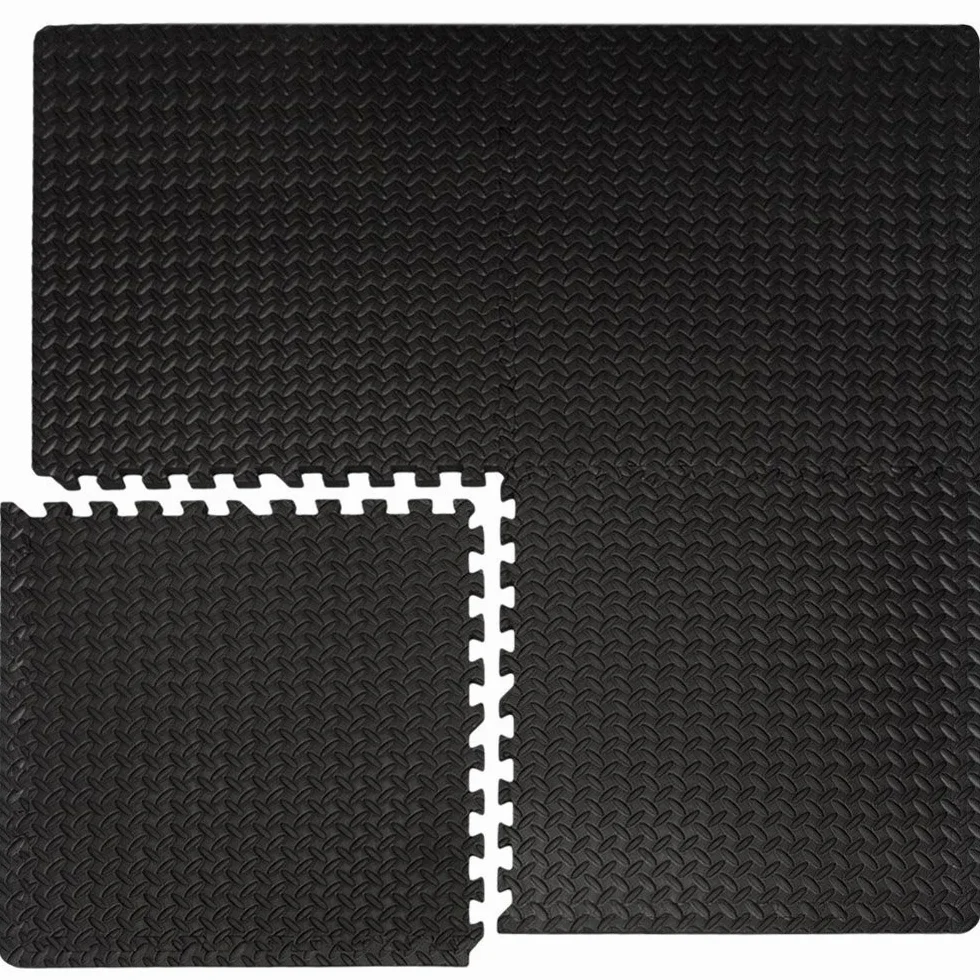 EYEPOWER Tapis Puzzle Fitness Sol Mousse EVA 4 Fragments 8 Cadres 1,59qm Noir