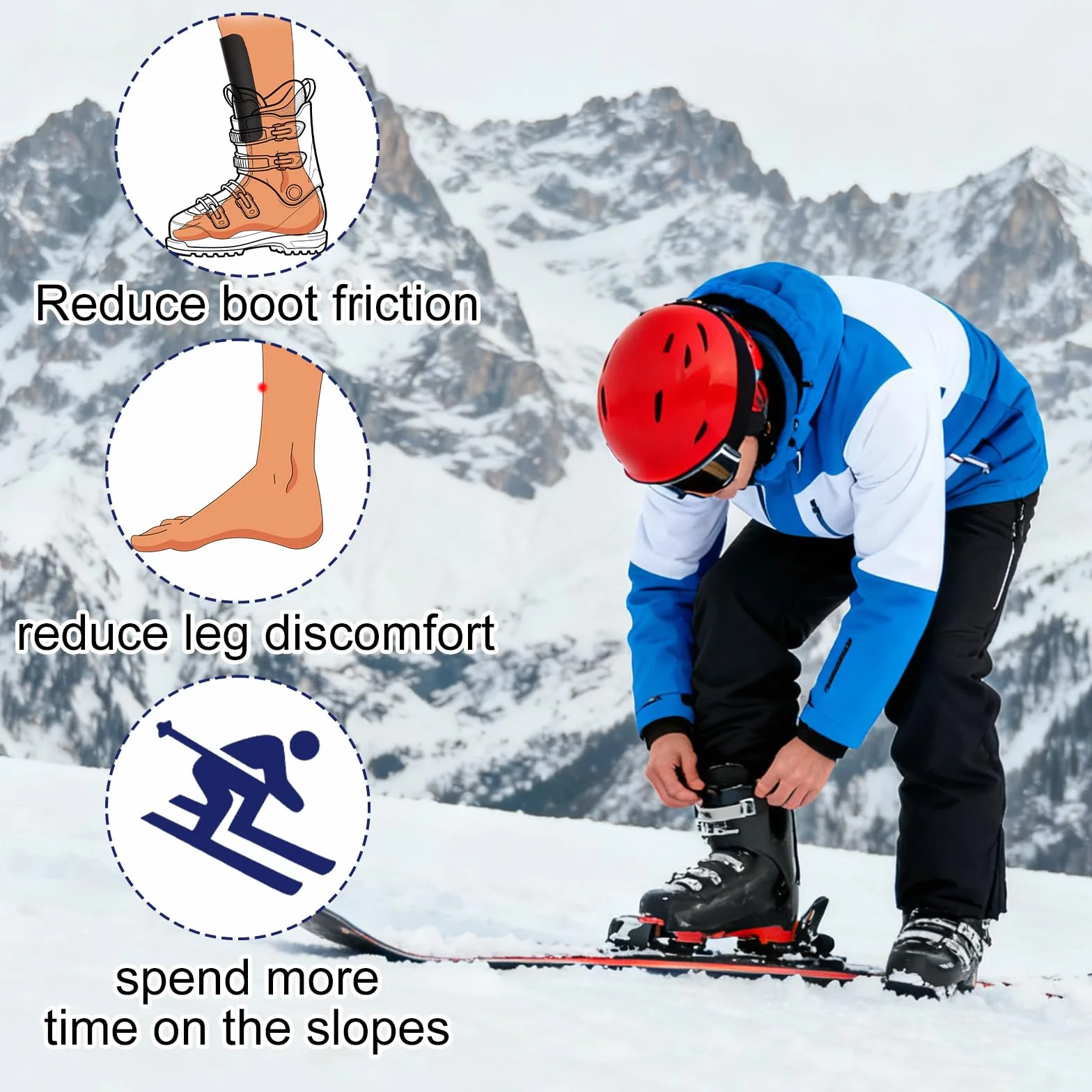 Penitue 2pcs Protège Tibias de Ski, Protège-Tibias de Snowboard en Mousse Épaisse pour Chaussures Protection Anti-Chocs