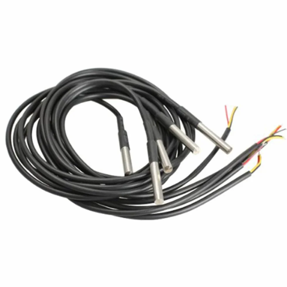 WINOMO 5pcs DS18B20 Température étanche capteurs anti-ride de température (Noir)