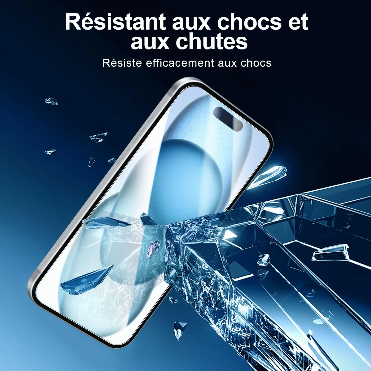 NEW'C Kit de 6, 3 x Verre Trempé pour iPhone 15 (6,1 Pouces) et 3 x Protection Caméra Arrière - Kit Outil d'Installation Facile + Bouchon Anti-Poussière -Anti Rayures - Ultra Résistant-HD Transparent