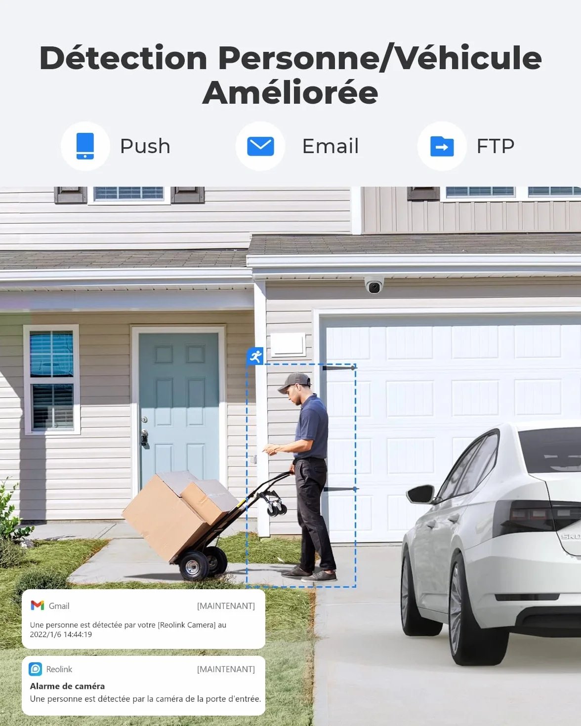 Reolink 5MP Caméra de Surveillance Extérieure PoE Dôme avec Détection Personne/Véhicule, Caméra IP avec Etanche IP67, Time Lapse, Fente pour Carte microSD, Vision Nocturne IR, Support Audio, RLC-520A