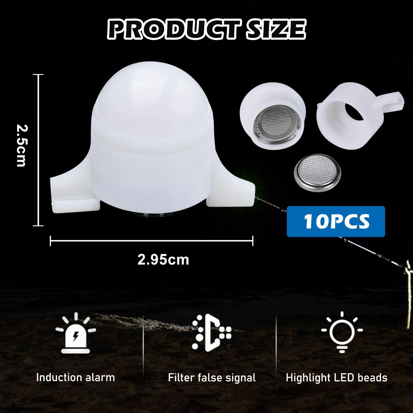 Détecteurs de touche électroniques sensibles LED Lot de 10 pour la pêche