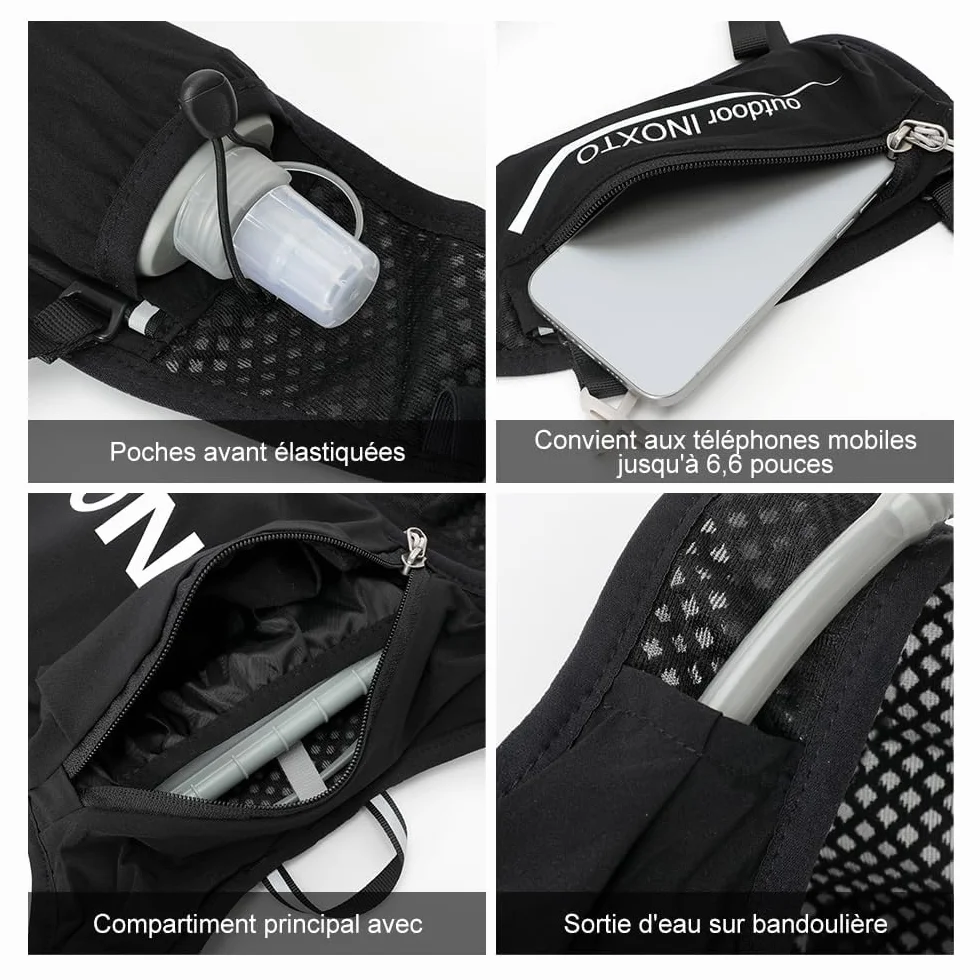 INOXTO Sac d'hydratation léger 5L Randonnée Marathon Cycliste Alpinisme