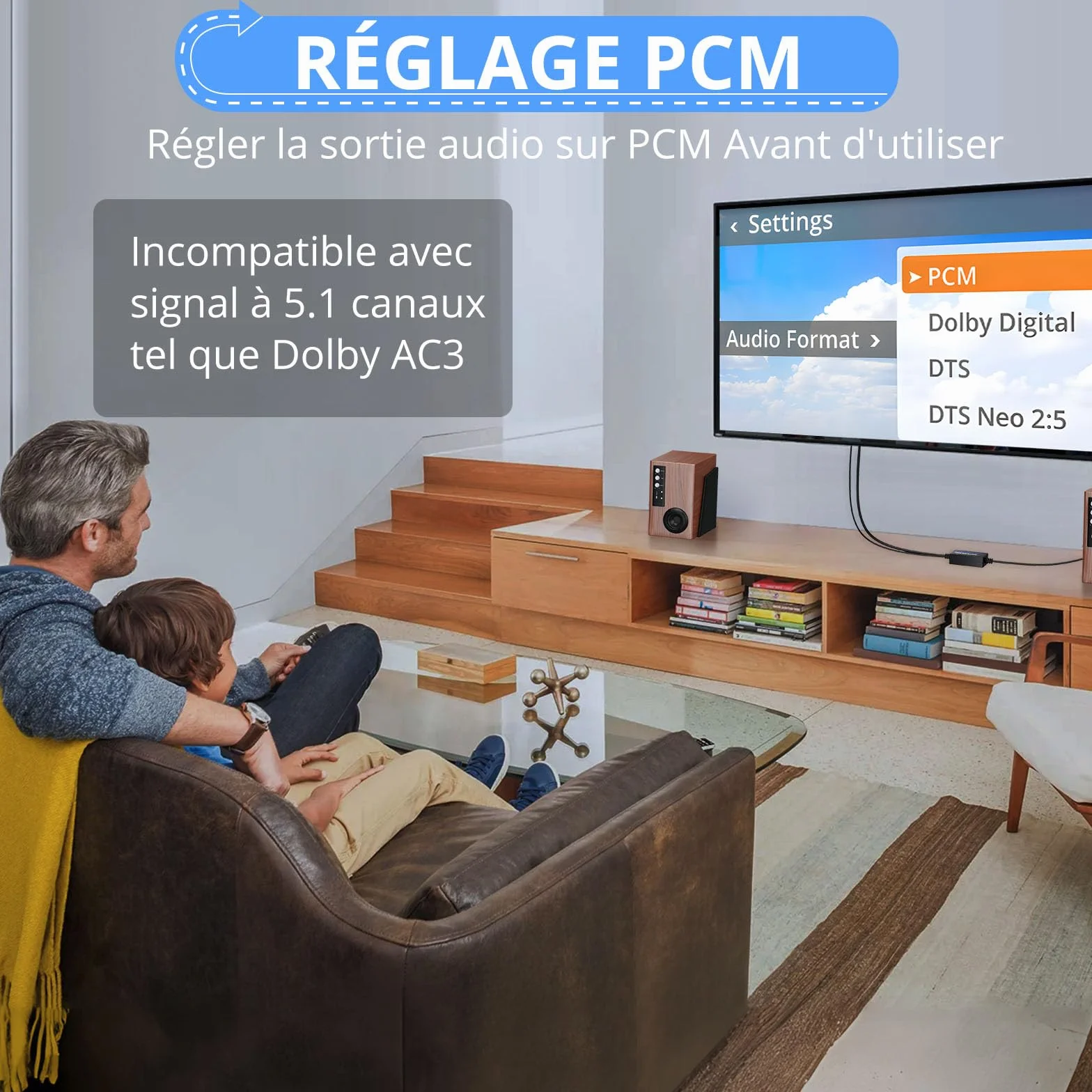 Convertisseur Optique RCA SPDIF 192kHz avec Câble Intégré 1,75m pour HDTV Xbox DVD Blu-Ray