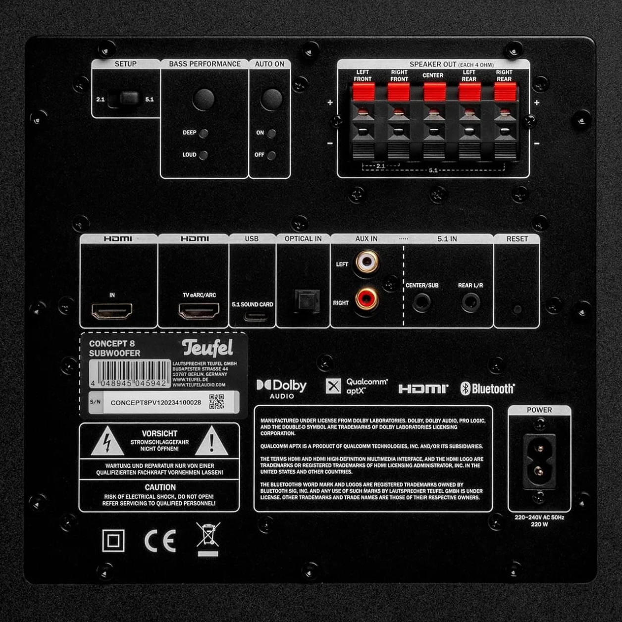 Teufel CONSONO 25 Système Home Cinéma Surround 5.1 avec Bluetooth, Dolby Audio, HDMI ARC CEC