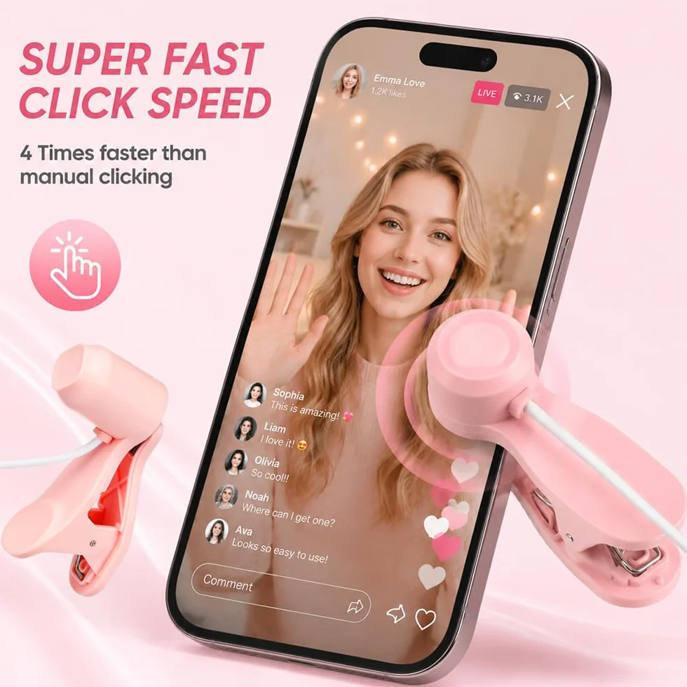 Tapoteur Automatique Tiktok, 2 Pièces Auto Clicker avec 3 Réglages, Auto Screen Clicker Dispositif USB de Clic Automatique pour Jeux et Achats