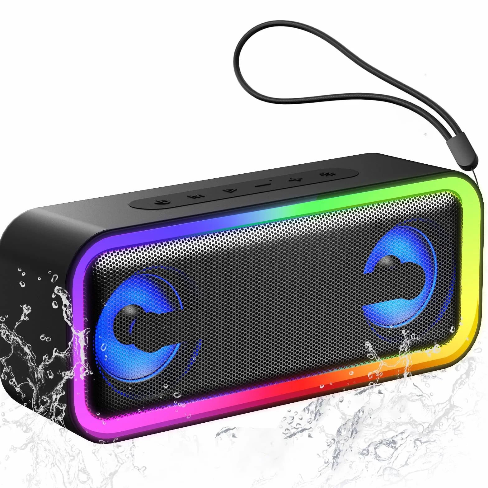 Enceinte Bluetooth Portable 5.4 Sans Fil 40W Stéréo IPX7 Autonomie 30h TWS Appel Mains Libres