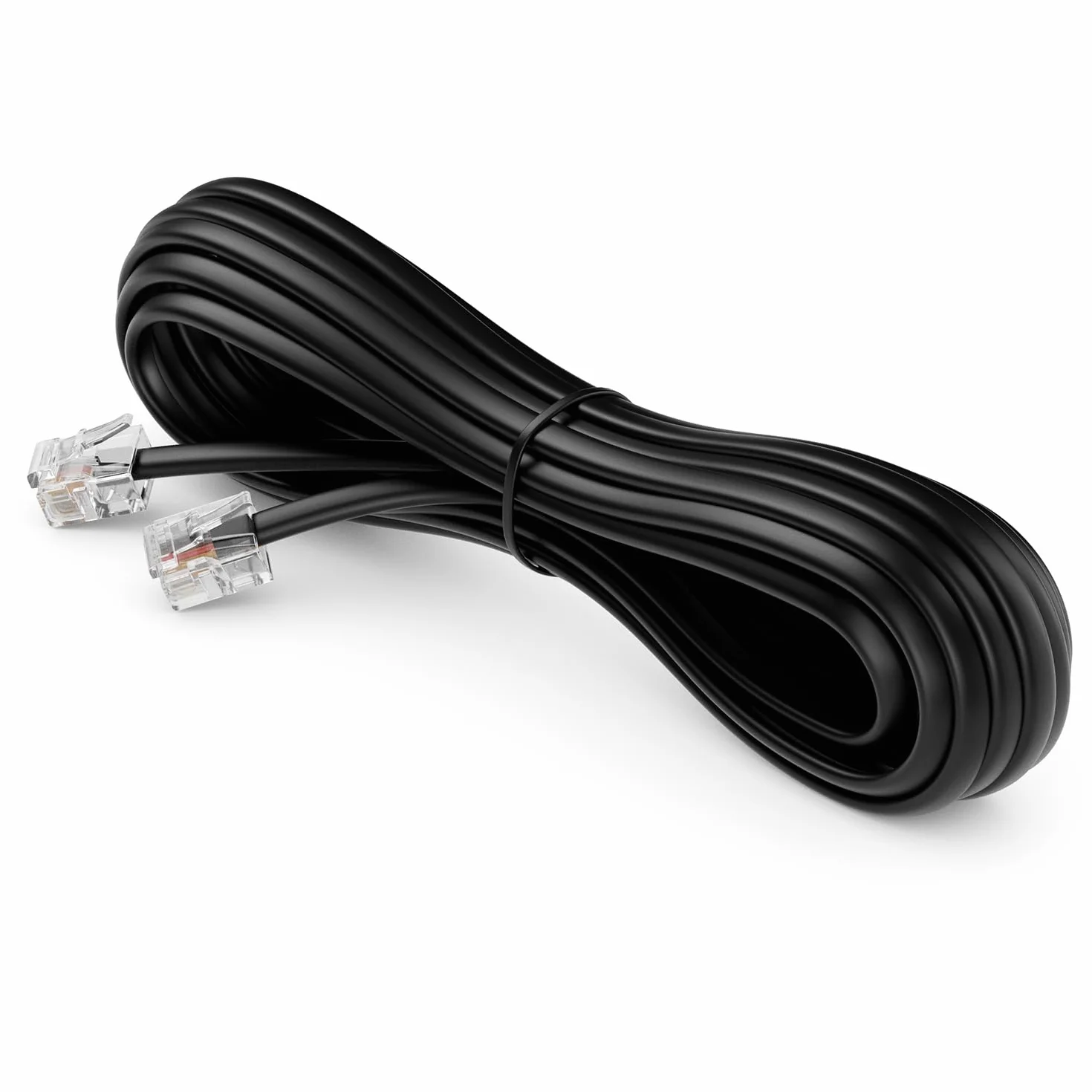 deleyCON 0,5m Câble Téléphone RJ11 Modulaire 6P4C Western 2x Fiche RJ11 Plat Noir