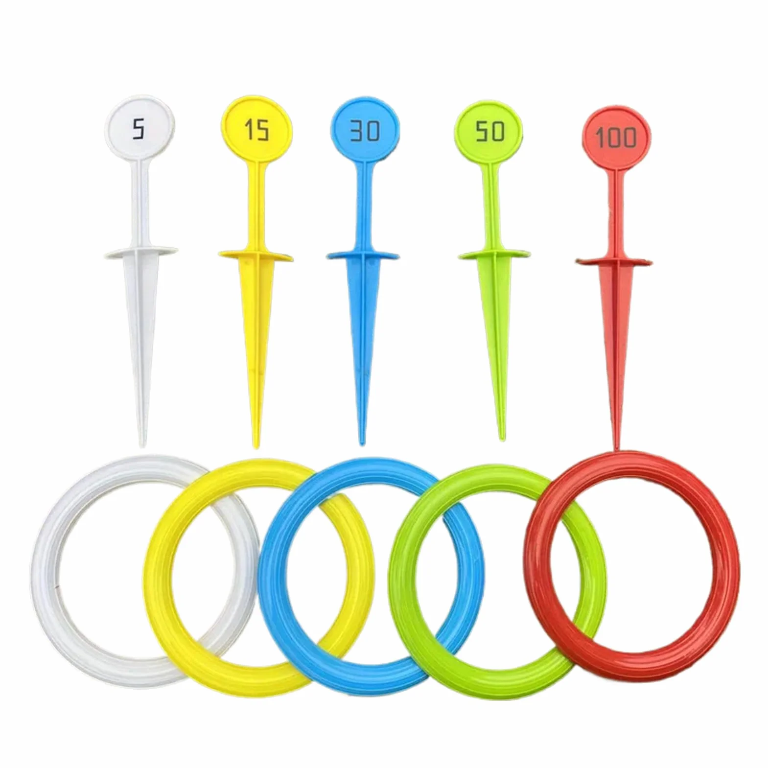 Jeu De Lancer D'anneaux pour Adultes - Jeux Extérieurs Colorés pour Jardin, Accessoire Sportif De Cour