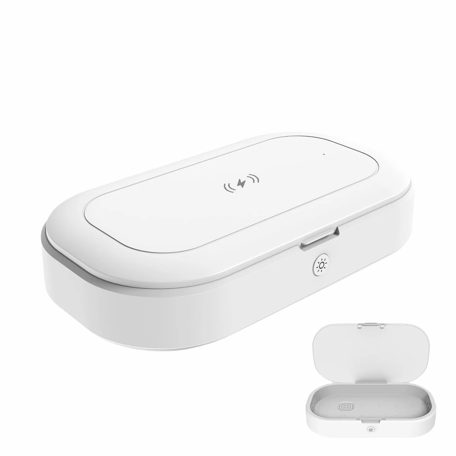 Boîte de désinfection à lumière UV, machine de désinfection portable pour téléphone de voyage, multifonction, sans fil, rechargeable avec fonction d'aromathérapie pour bijoux, masques, lunettes, clés