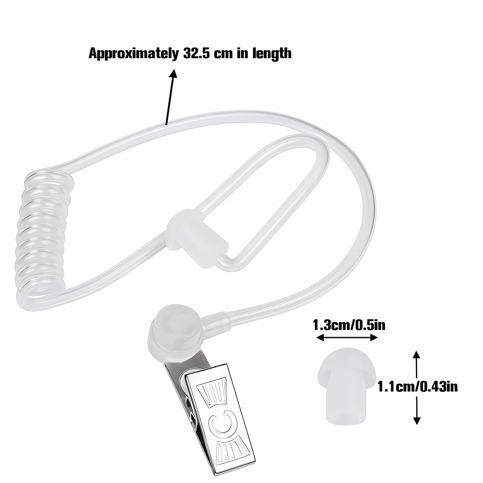 1 PCS Oreillettes Transparentes Walkie Talkie Earpiece Headset with Microphone et Tube Acoustique, Oreillette Sécurité Compatible T60 à T92, Accessoire Discret pour Agent, Sport, Déguisement Enfant
