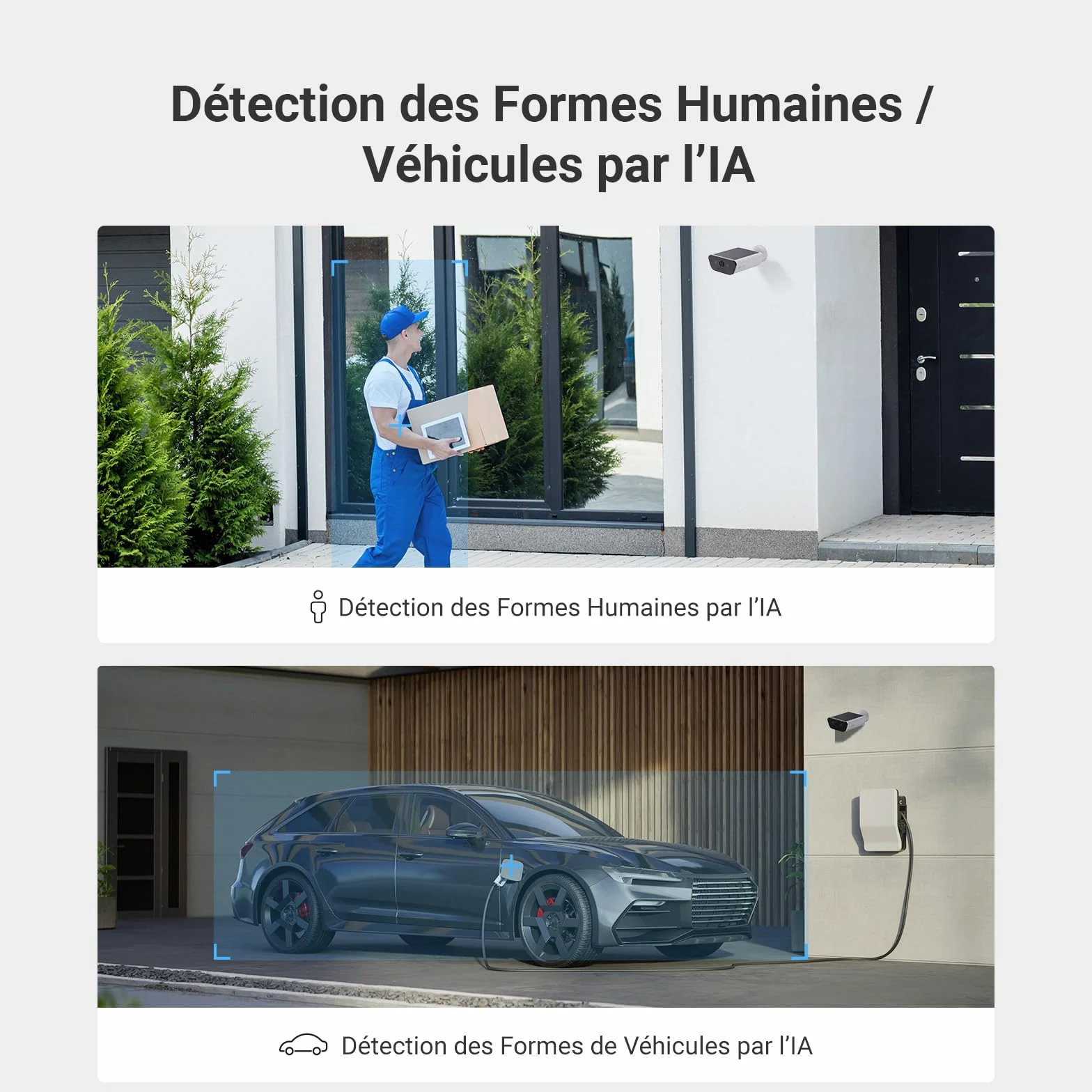 EZVIZ CB5 4K Camera Surveillance WiFi Exterieure sans Fil à Batterie, Camera Solaire Exterieur, Vision Nocturne en Couleure, Détection de Forme Humaine/Véhicule, Défense Active, Étanche IP65, Alexa