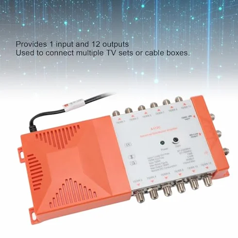 Amplificateur d'Antenne TV A112C 4G LTE Faible Bruit 1 Entrée 12 Sorties 220-240V