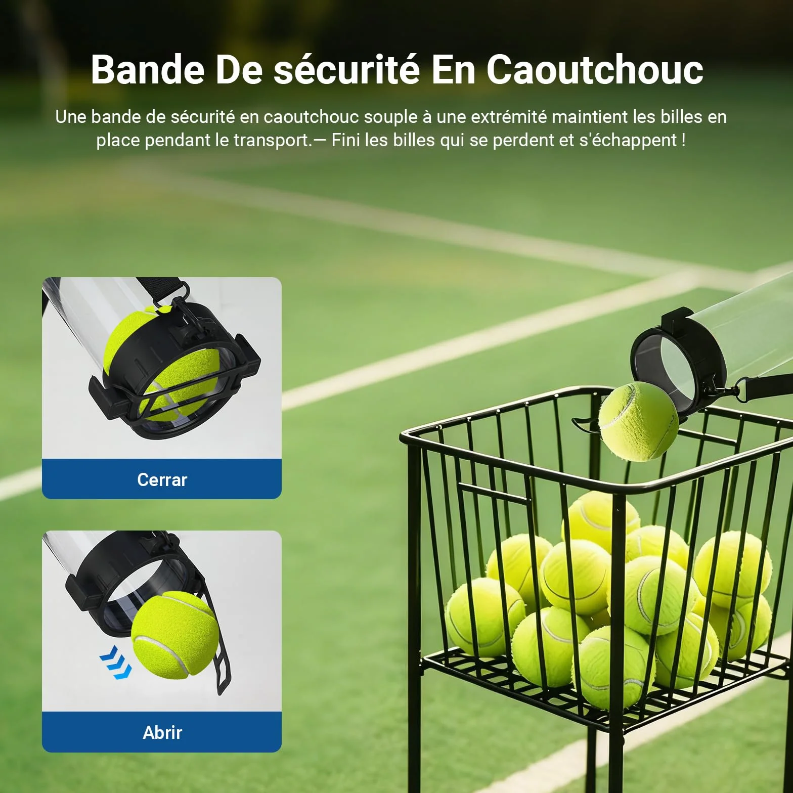 NEEWER Ramasseur de balles Tennis Pickleball détachable sans pliage bandoulière