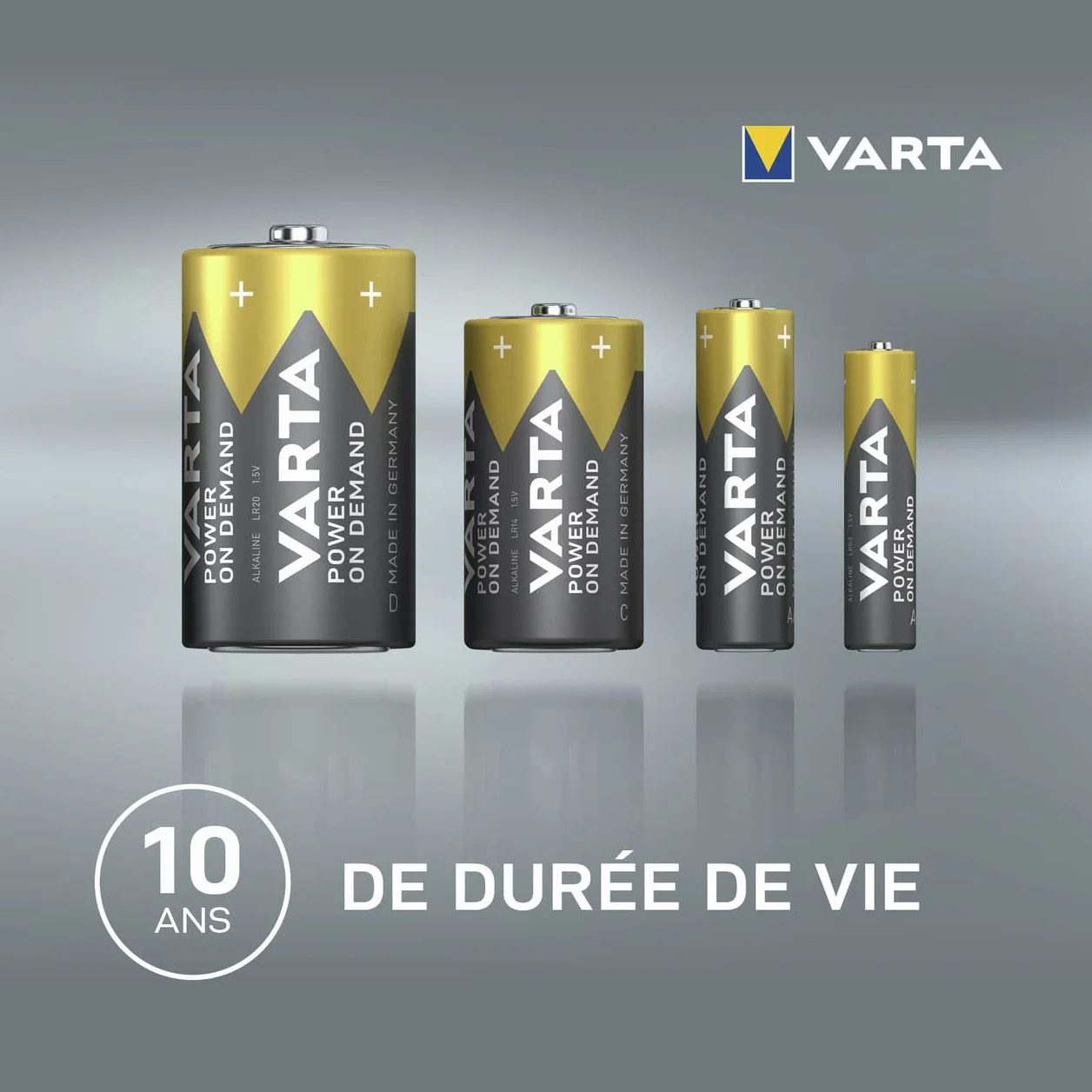 VARTA Piles Bloc 9V, lot de 4, Power on Demand, Alcalines, pack de stockage, intelligentes, flexibles, puissantes, pour détecteurs de fumée, alarmes incendie [Exclusif sur Amazon]