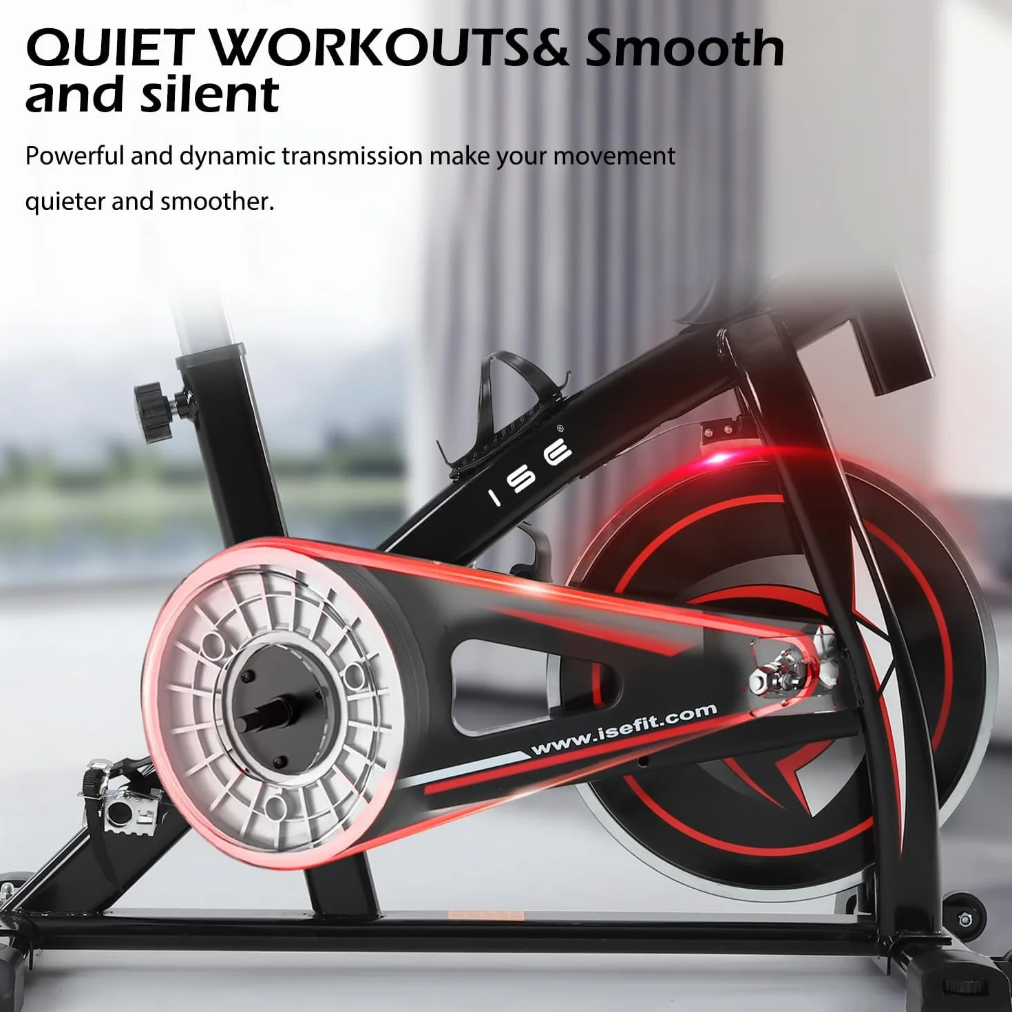 ISE Velo Appartement Volant d'Inertie 13KG Cardio Silencieux Réglable en Hauteur