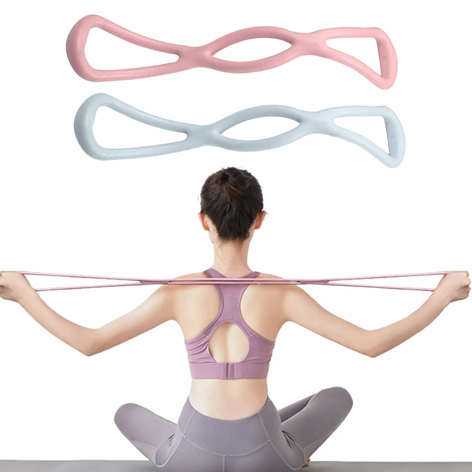 Bande Elastique Musculation 8-Shape Resistance Fitness Expander pour Pilates Yoga Squats