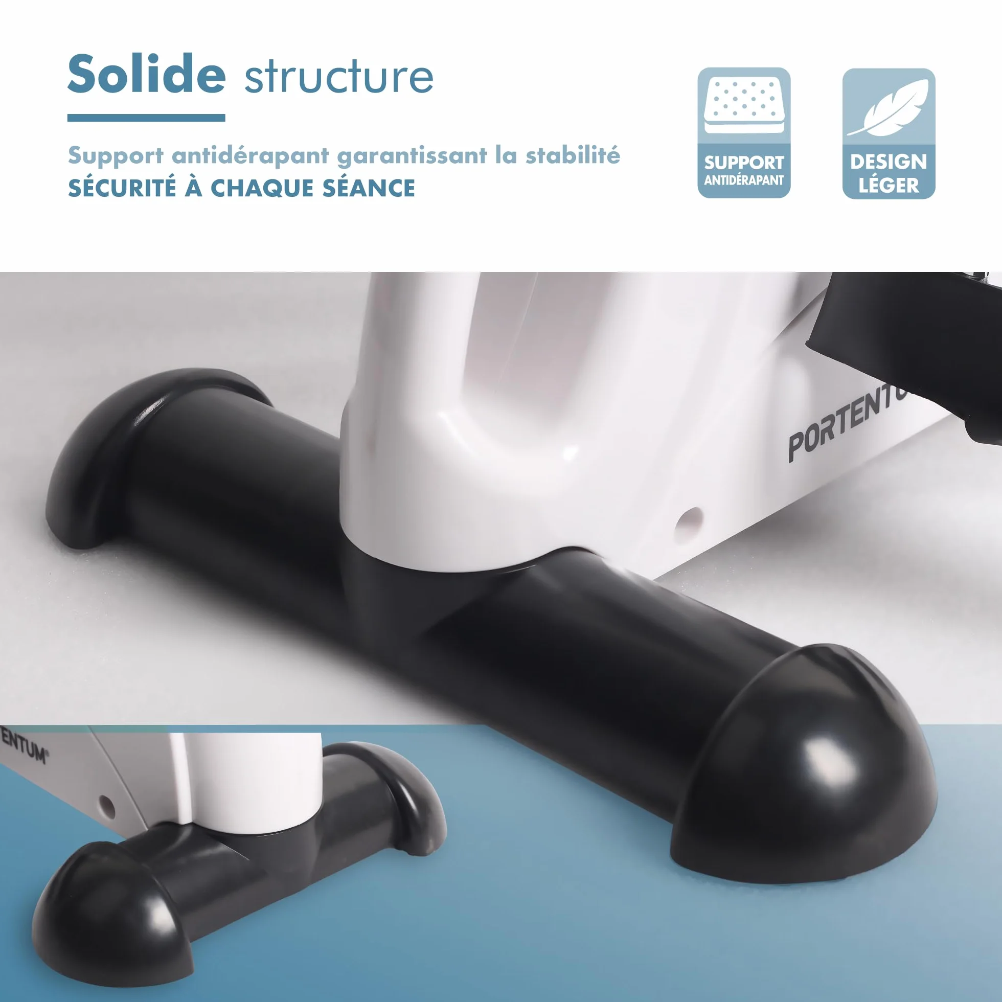 PORTENTUM Pedalier d'Appartement Senior avec écran LCD 6 Fonctions – Mini Velo Bras et Jambes Compact avec résistance réglable