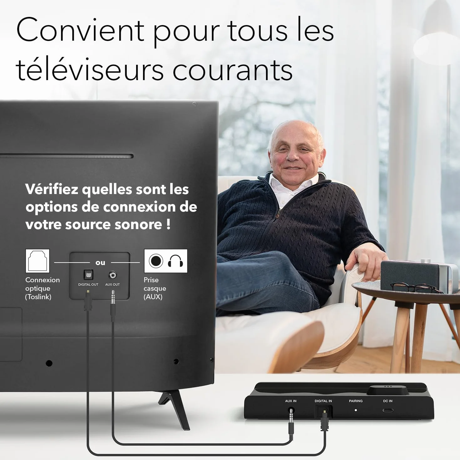 Faller Oskar Barre de Son sans Fil Technologie Clear Voice Compacte Portable Noir