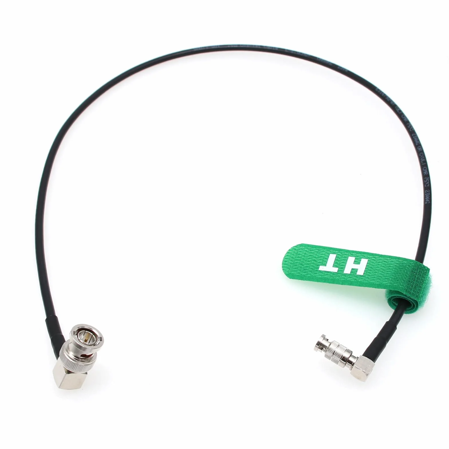 HangTon Câble vidéo HD Micro BNC vers BNC 6G SDI à angle droit haute densité pour Blackmagic Video Assist 4K Moniteur DJI Lightbridge 2 30 cm