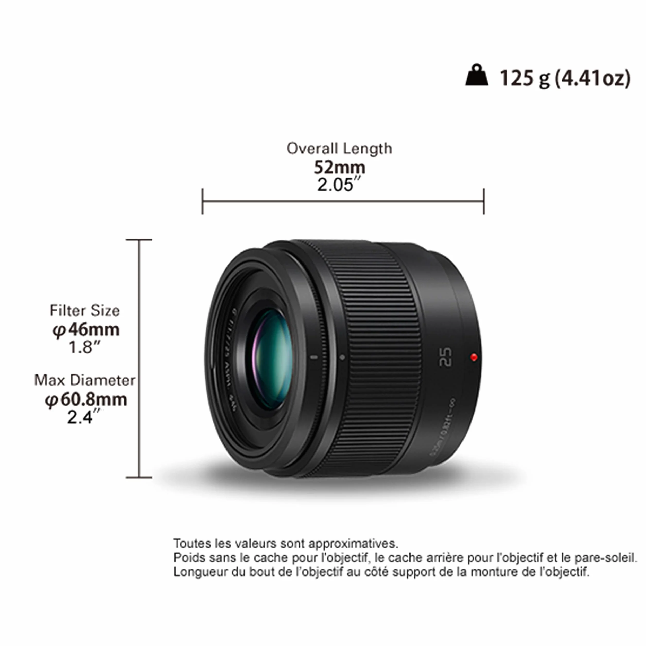 Panasonic Lumix 25mm F1.7 H-H025E-K Objectif à focale fixe Noir Micro 4/3