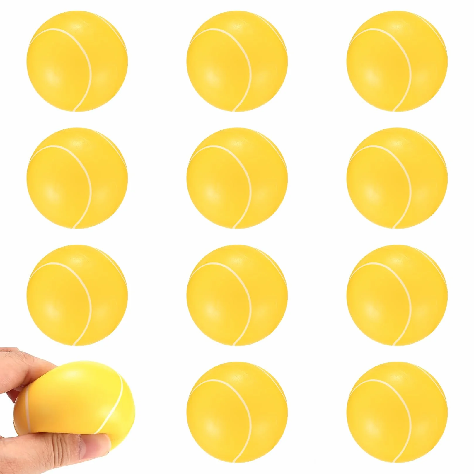 Lot de 12 balles de tennis en mousse souple 6 cm pour enfants adultes