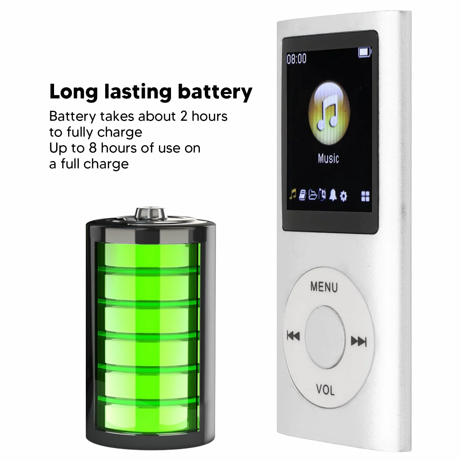 Lecteur MP3 Portable avec écran 1,8 Pouce, Son sans Perte, Audio Numérique Classique