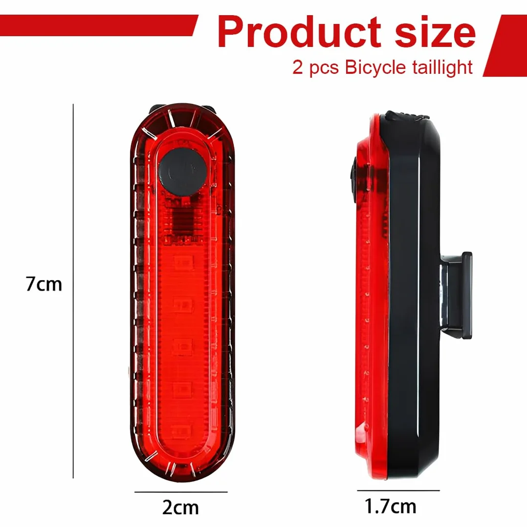 Feu arrière vélo LED USB étanche pour VTT, vélo course, E-Bike - Rouge, Style 3