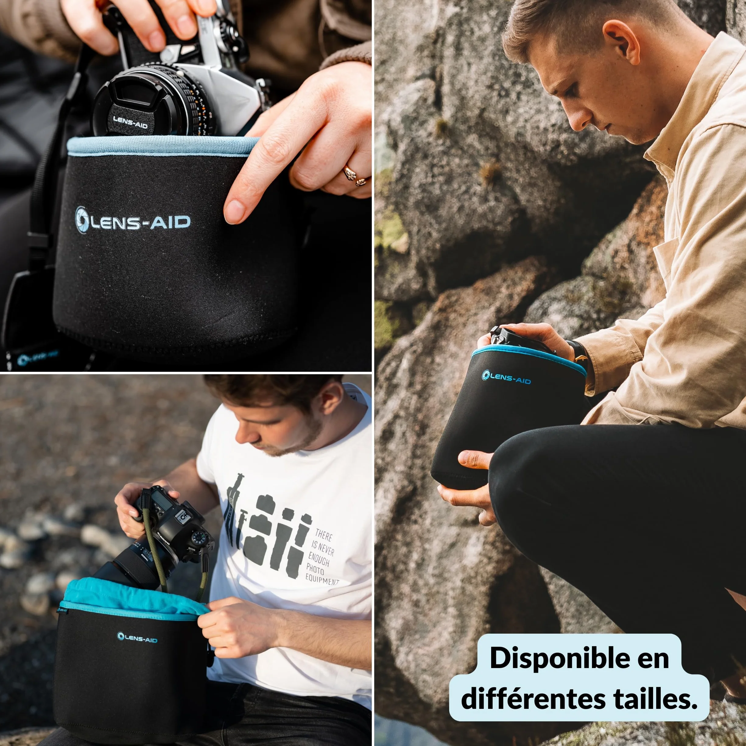 Sacoche en néoprène pour appareil photo avec doublure de protection (M)