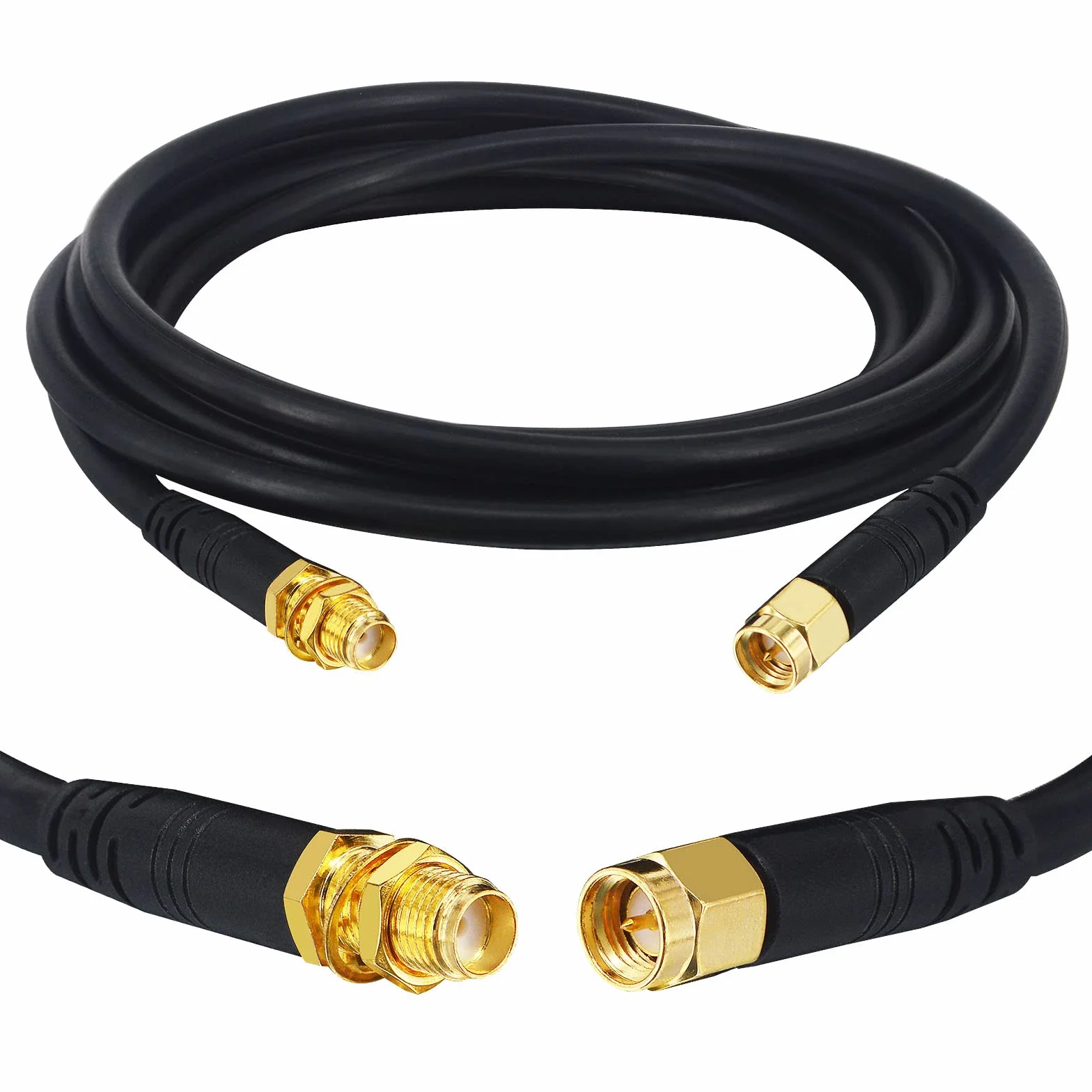 Câble SMA Mâle à Femelle 2M / Rallonge SMA 2M - Câble Antenne RG58/U SuperFlex Haute Performance (WiFi 6/5G/4G/3G/Drone/GPS)