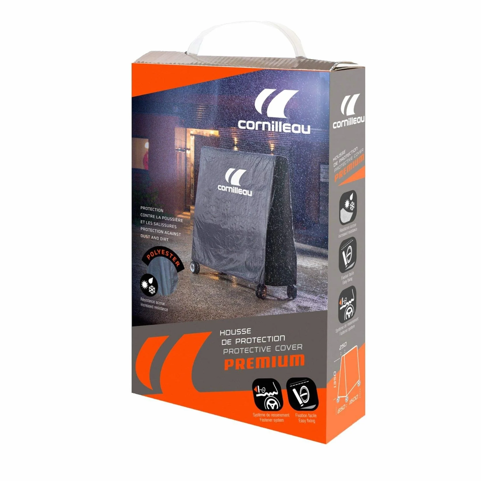 Cornilleau Housse de Protection Table de Ping-Pong Premium Ultrarésistante Imperméable Gris