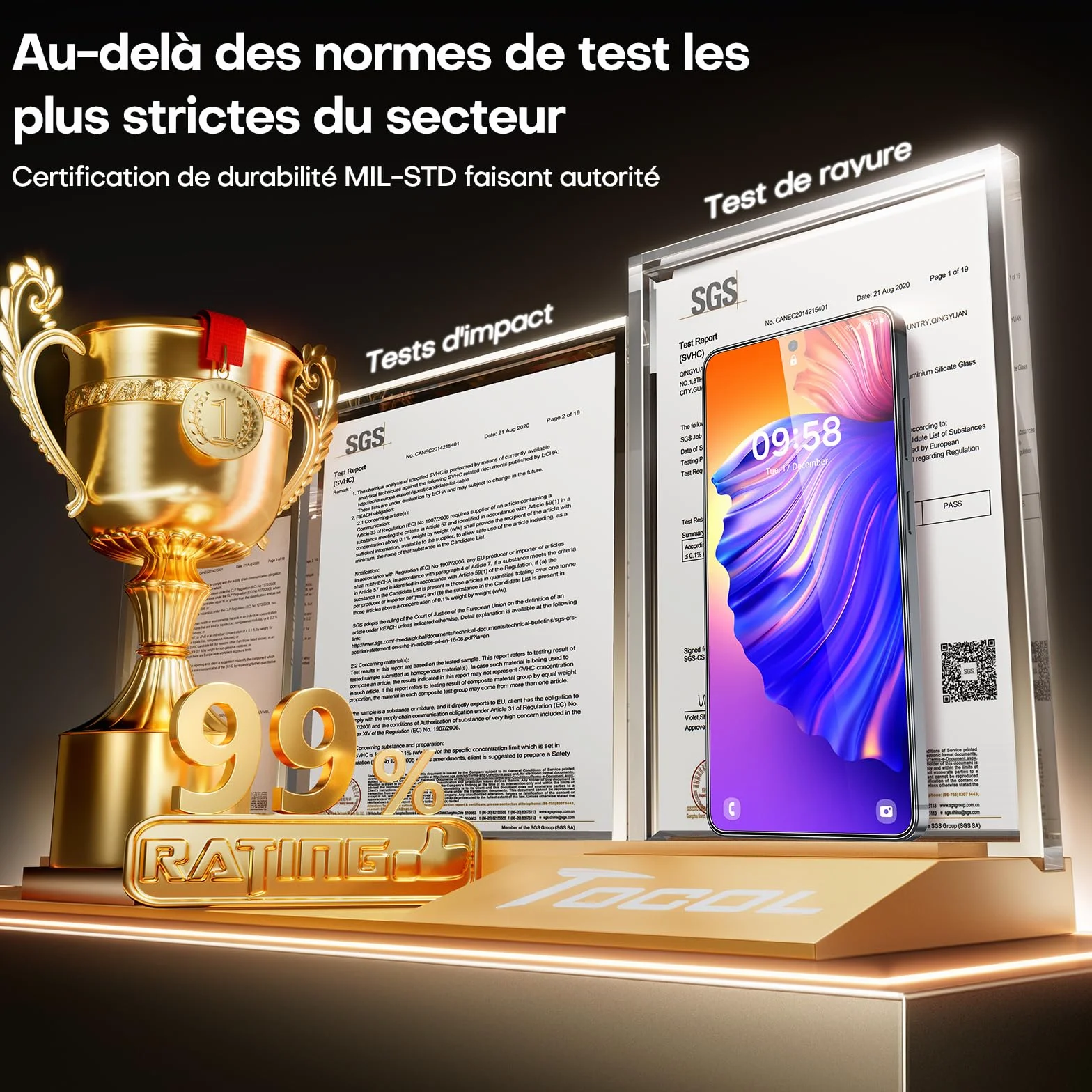 TOCOL Verre Trempé pour Samsung Galaxy S26 Ultra, Dépoussiérage Automatique, Installation Rapide, Sans Bulles, Dureté 9H, Résistant aux Rayures, Coques de Téléphone Compatibles, 2 Pièces