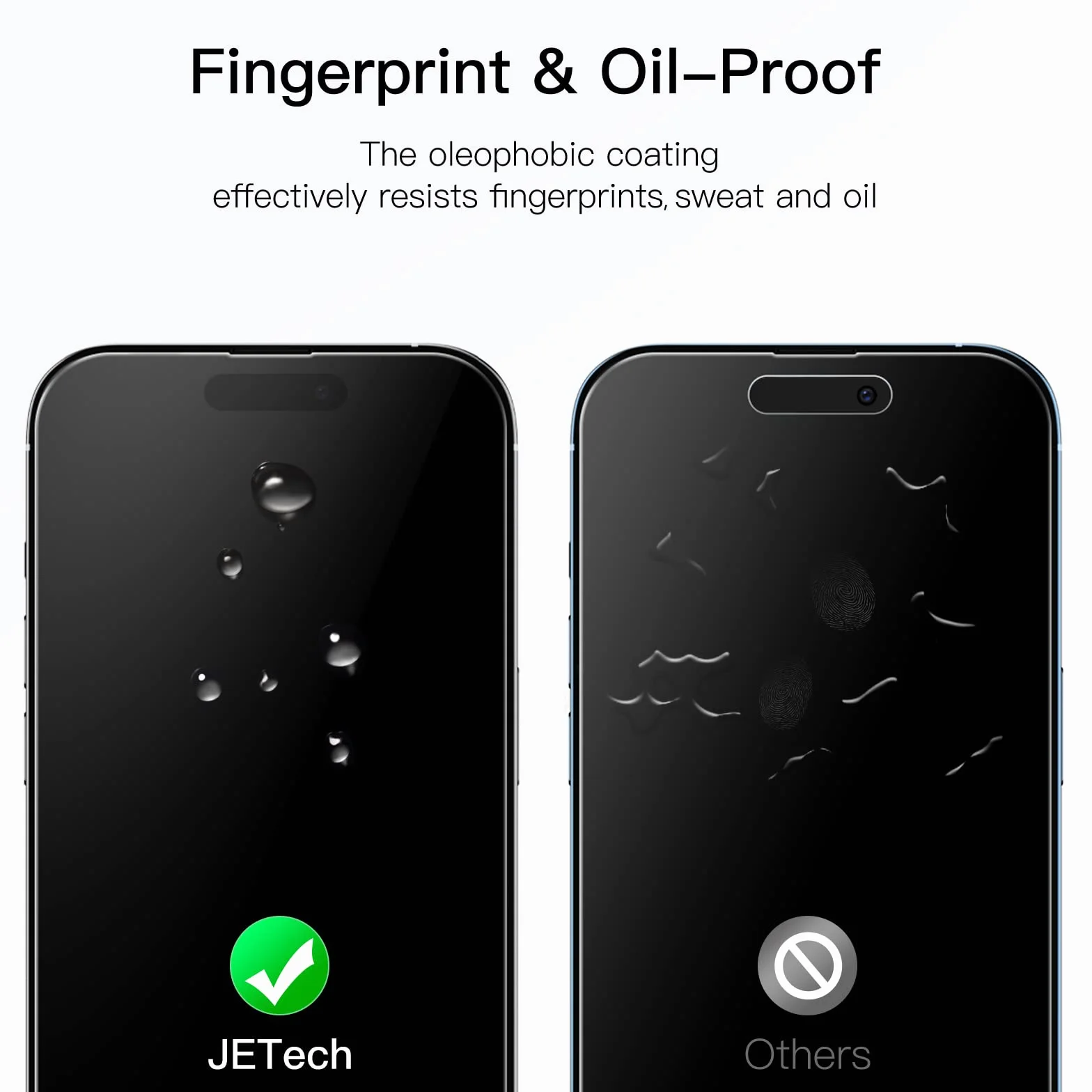JETech Protection d'Écran à Couverture Complète pour iPhone 14 Pro 6,1 Pouces, Integrale Film en Verre Trempé 9H Compatible Coque, HD Transparent, Lot de 3