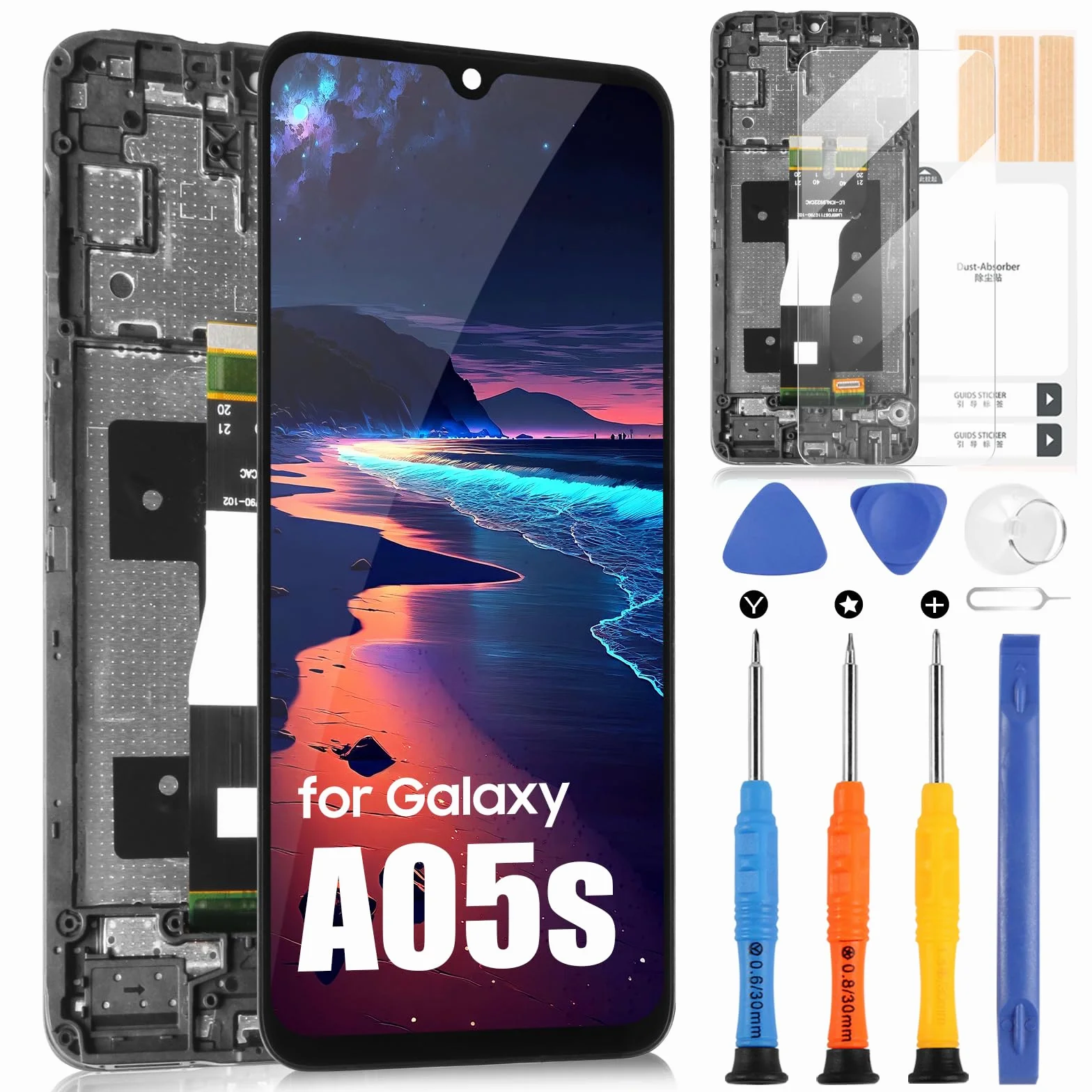 Écran LCD Samsung Galaxy A05s SM-A057G SM-A057M SM-A057F Remplacement Tactile Numériseur Noir Cadre 6,7"