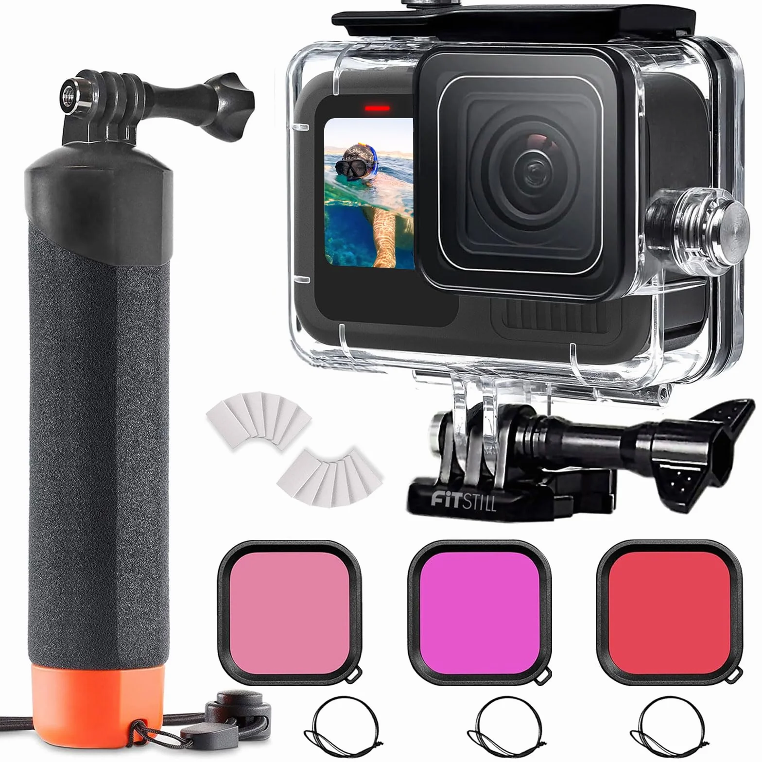 FitStill Lot de 3 Étuis de Protection Étanches pour Go Pro Hero Noir 60 m