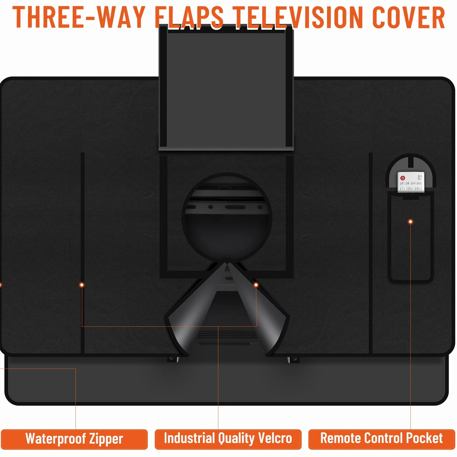 Housse de Protection pour TV d'Extérieur 40-43 Pouces, Tissu Oxford 600D, Étanche, Anti-Poussière