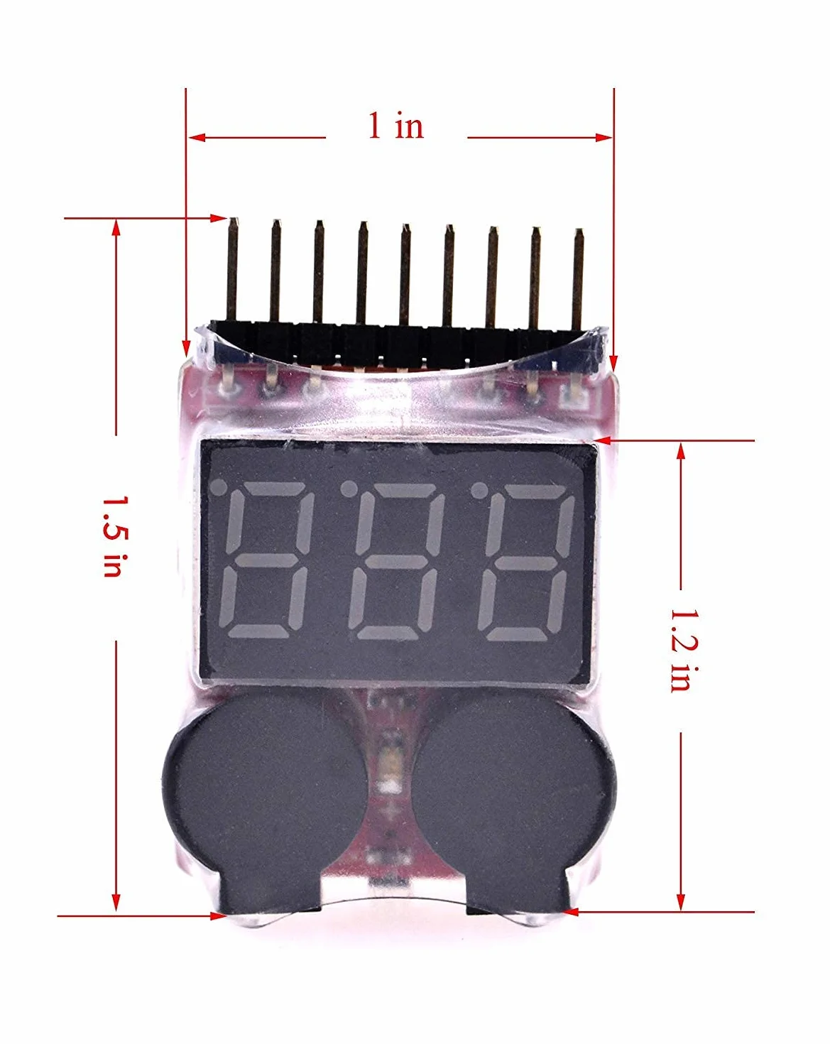 ARCELI RC 1-8s Lipo Testeur de Batterie Moniteur Sonnerie Basse Tension Alarme Vérificateur de Tension avec Indicateur LED pour Lipo Life LiMn Batterie Li-ION (2PCS)
