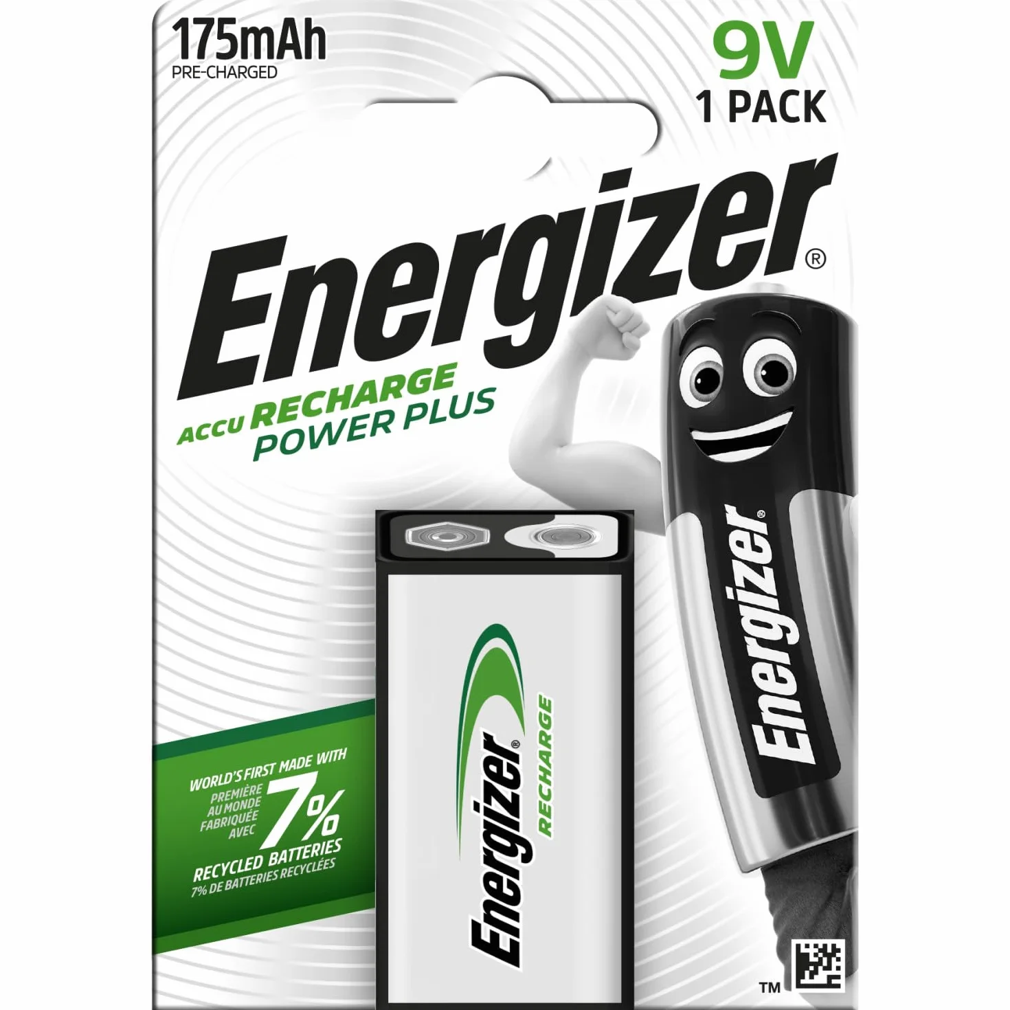 Energizer Recharge Power Plus Pile 9V Rechargeable 175 mAh NiMH