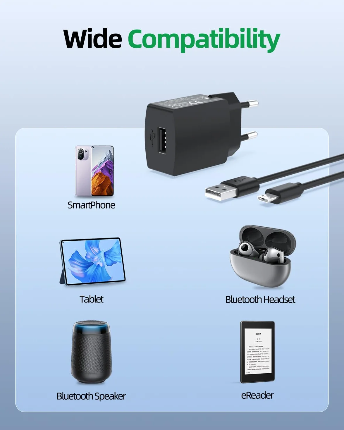10 W Chargeur Compatible avec Bose SoundLink Color II, Mini II, Revolve Plus, pour Enceintes Bluetooth et Autres appareils – Câble d’Alimentation Adaptateur Secteur
