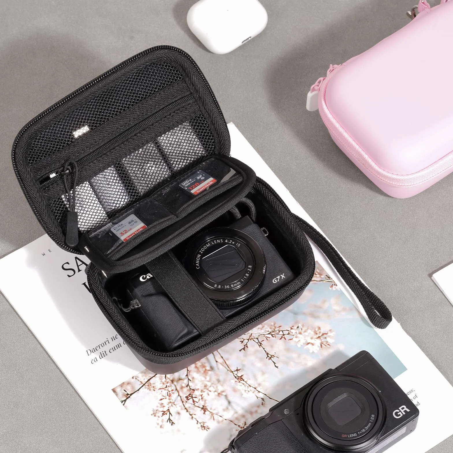 ProCase Étui pour Appareil Photo Canon G7X Mark III/II, SX740 HS, Sony ZV‑1F, Ricoh GR III, Lumix TZ99, Kodak WPZ2, Sacoche de Transport pour Caméra Numérique -Noir