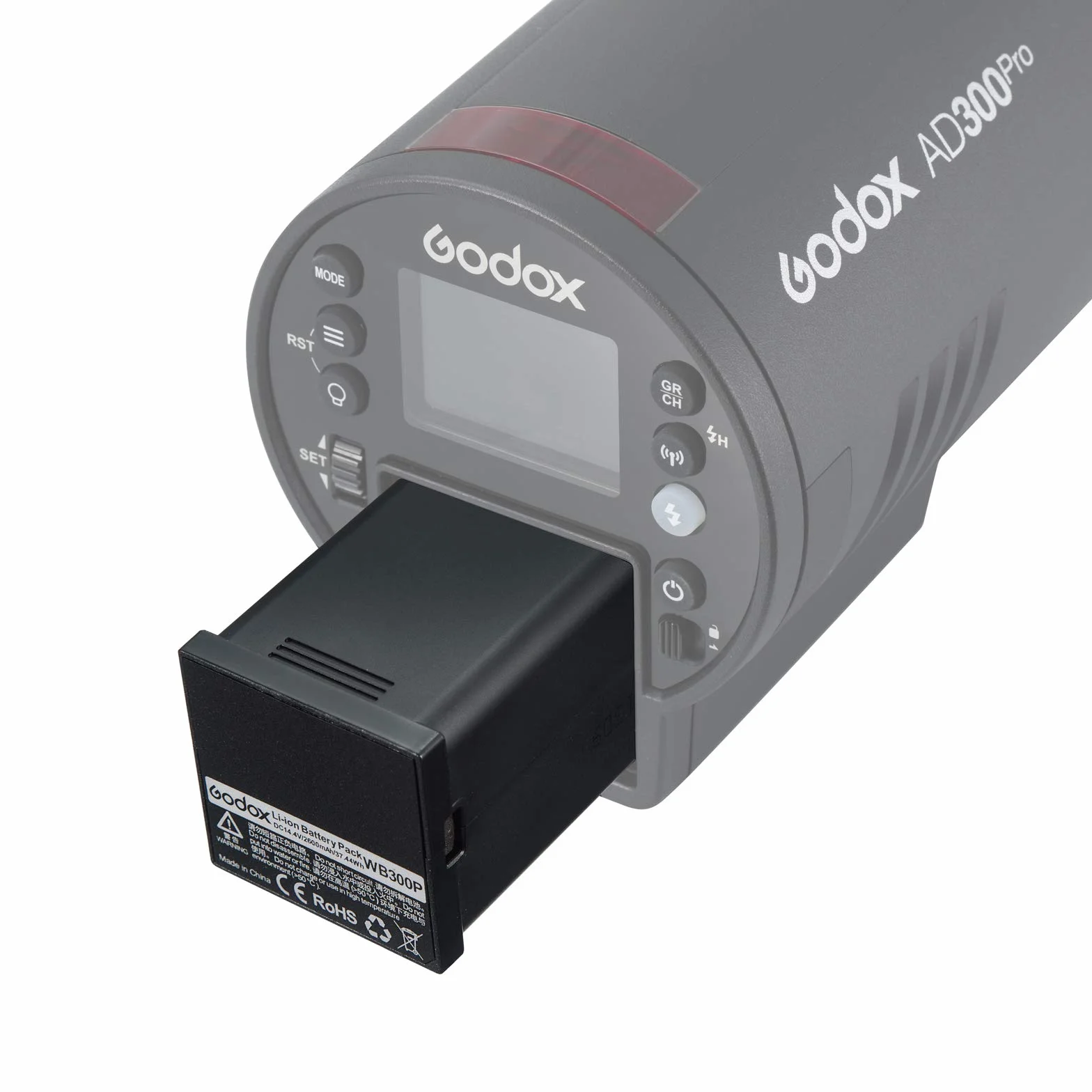 Godox WB300P Batterie pour Godox AD300Pro AD300ProII Flash avec au Lithium Haute Performance DC 14.4V 37.44Wh 2600mAh Répondre à Vos Exigences en Matière de Photographie