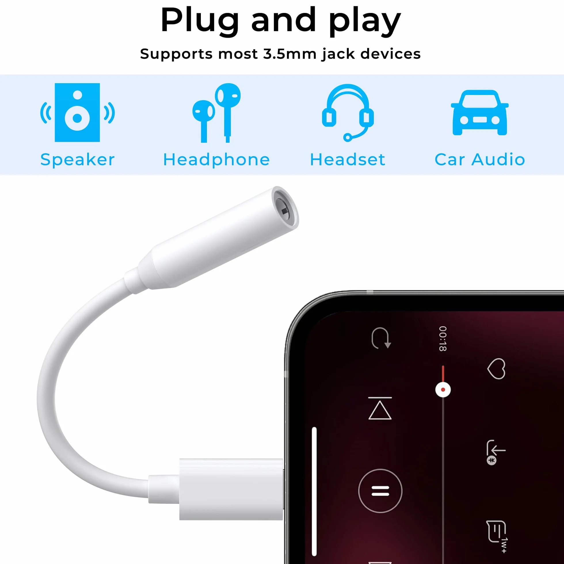 Adaptateur USB C Jack 3,5mm, Convertisseur USB-C vers Casque pour Samsung Galaxy S21 S20 S20+, MacBook Pro, Huawei Honor