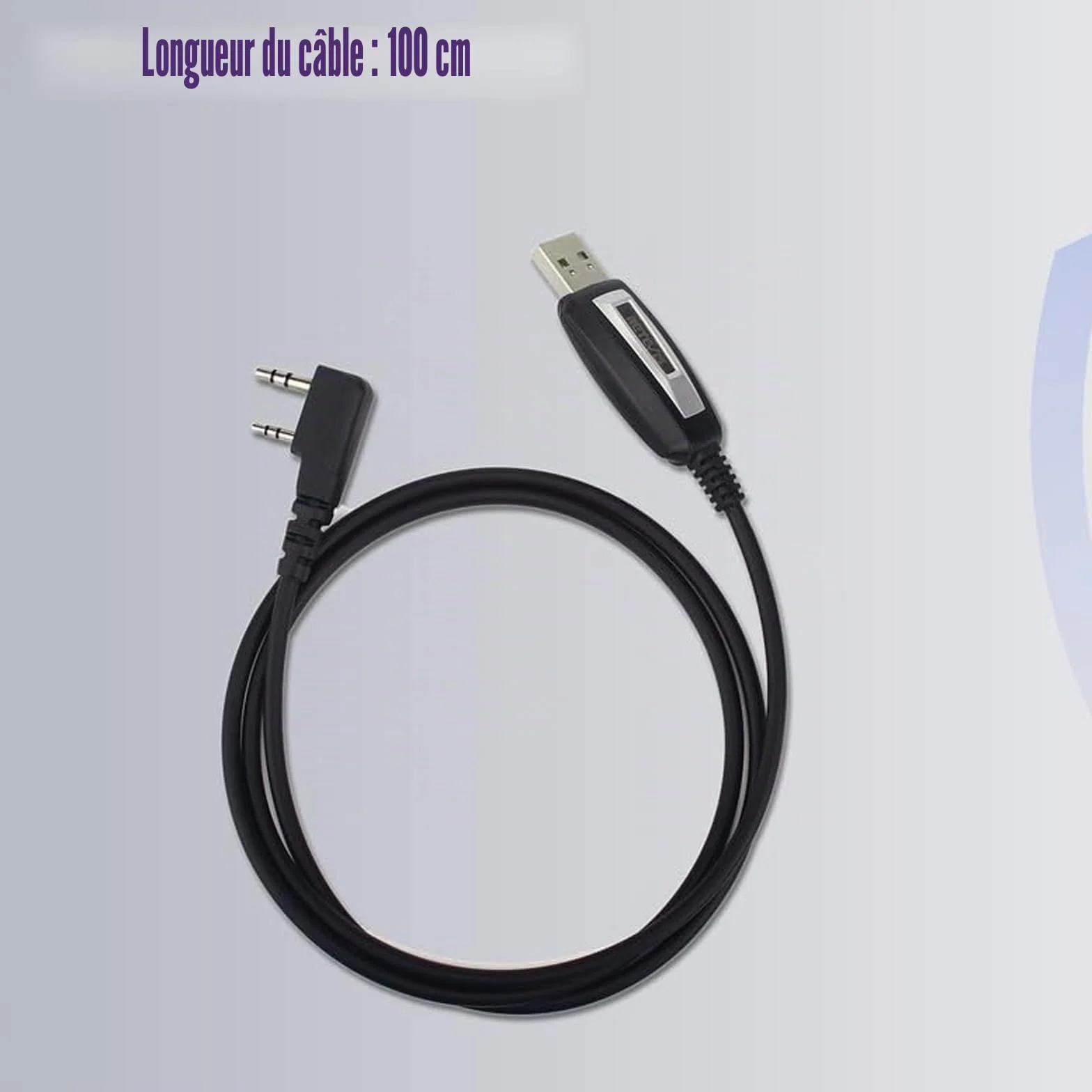 Retevis Câble Programmation pour Talkie Walkie Programmateur USB compatible avec Baofeng UV-5R BF-888S Radtel Quansheng UV-K5, RT24 RT27 RA79 H777H RT668 RT5R Win10/Win11 (1 pièce)