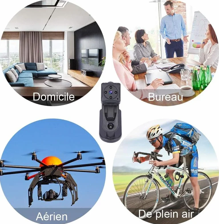 Camera Espion,HD 1080P Mini Caméra Espion sans Fil Discrete,Micro Spy Cam Cachee sur Batteries avec Détection Mouvement Vision Nocturne,LV