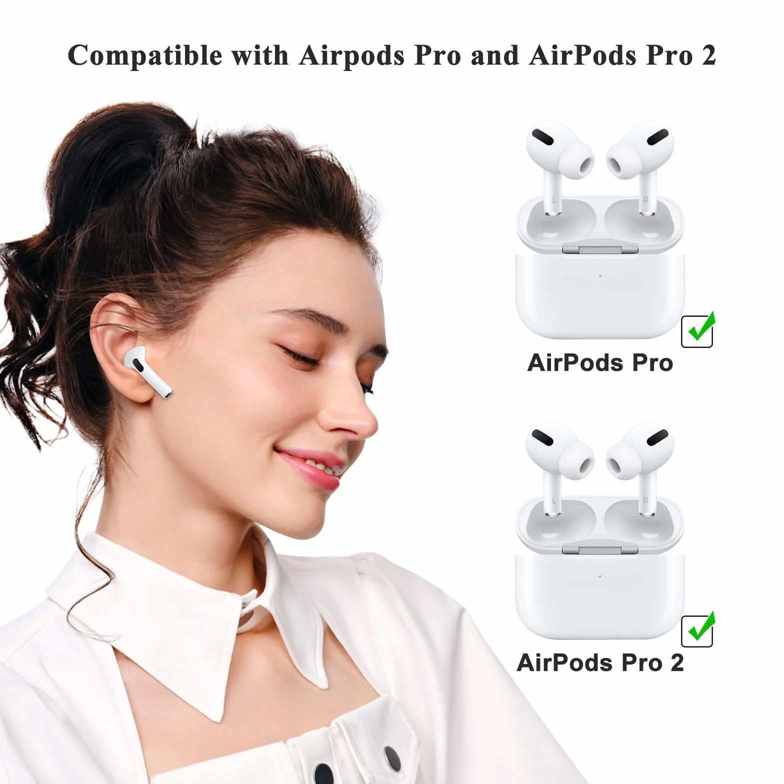 Wanme Embouts de Rechange pour Airpods Pro/Airpods Pro 2, Silicone avec Trou de Réduction du Bruit et Garde-Poussière