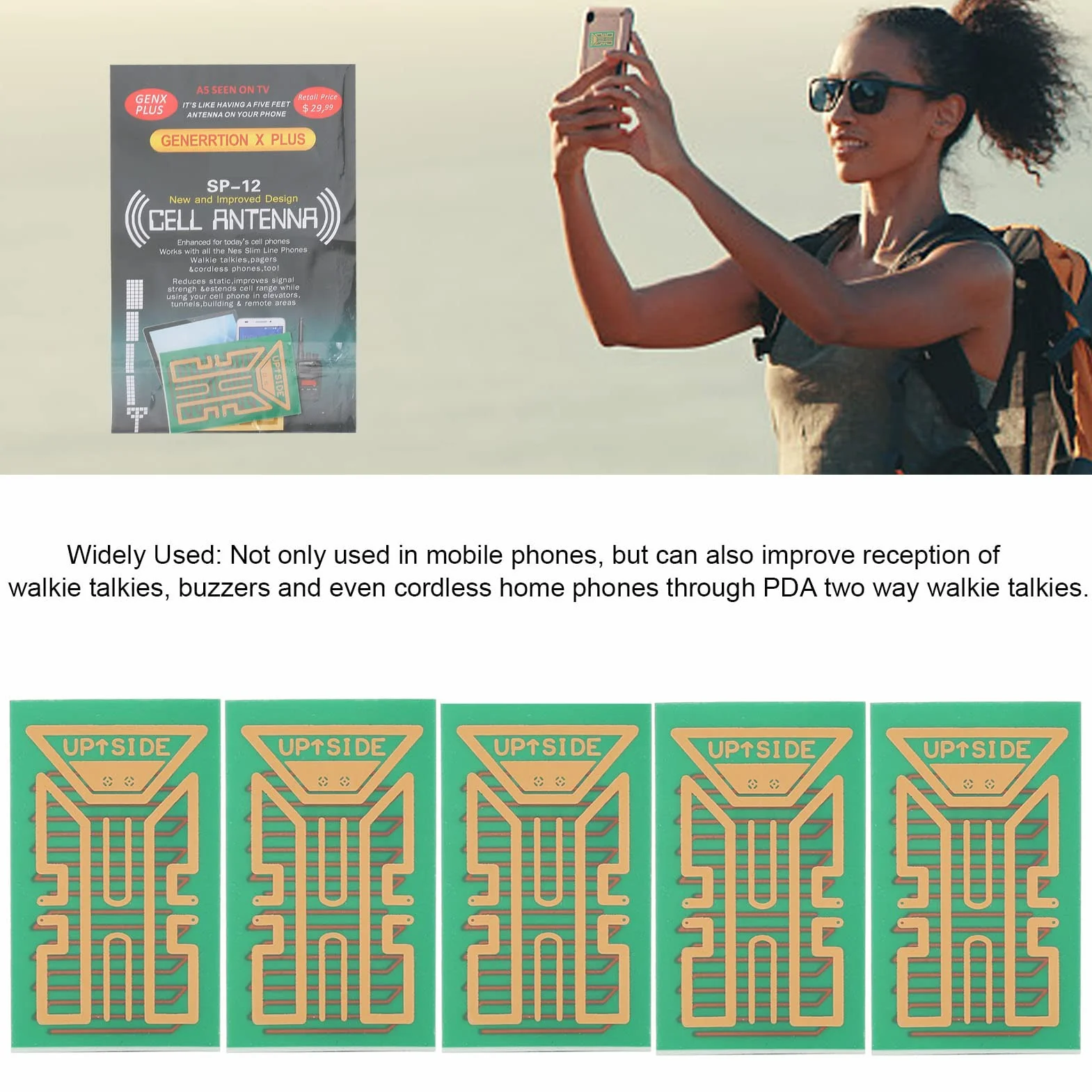 Lot de 5 Autocollants Amplificateur de Signal de Téléphone Portable, Autocollant D'amélioration du Signal de Téléphone Portable/talkies-walkies/buzzers pour Ascenseurs et Tunnels de Camping en Plein A