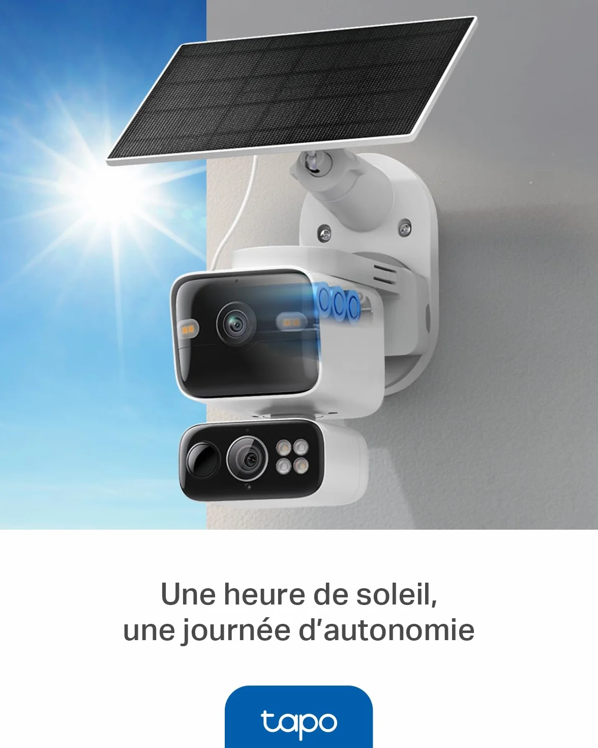 Tapo C645D KIT Caméra Extérieur sans Fil Solaire 2K Double Objectif – Caméra Surveillance WiFi Extérieure sans Fil 360°, Détection IA Personne/Véhicule/Animal, Suivi Automatique, Batterie 10000mAh