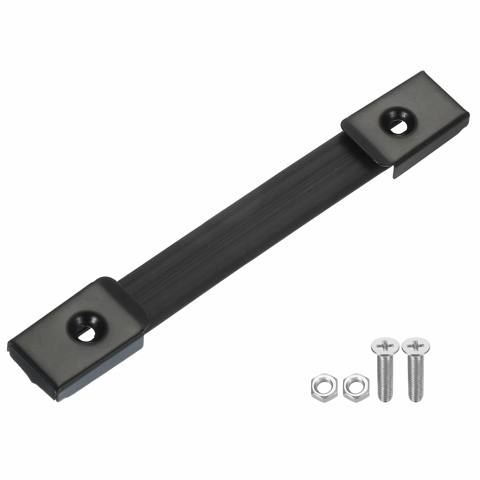 PATIKIL Poignée de Remplacement 7,8 Pouces, Poignée de Sangle en Caoutchouc pour Enceintes d'Amplificateurs avec Embouts Métalliques et Accessoires de Fixation, Noir