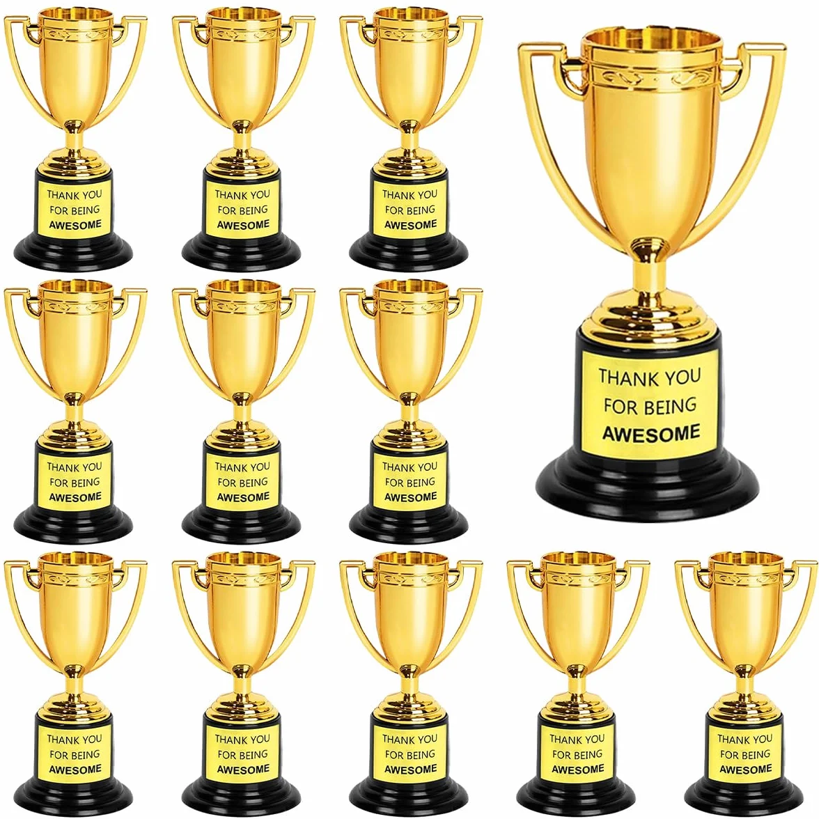 Mini Coupes Trophées Football Plastique Dorés Anniversaire Cadeaux Tournois Sportifs