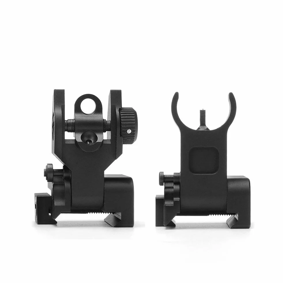 ACEXIER US Flip Up Avant Arrière Ensemble de Vue en Fer Double Demi-Lune Forme Viseurs pour Montage 20mm Fusil de Chasse Accessoires Airsoft